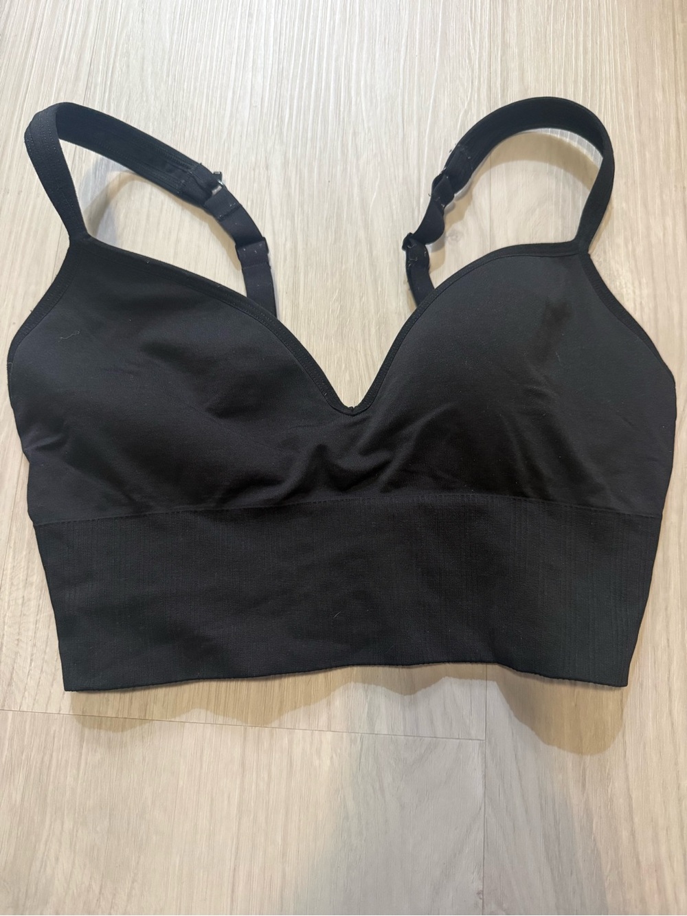 Athleta Black Longline Seamless Bralette